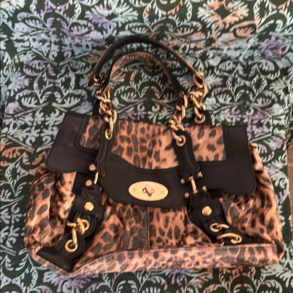 Leopard Print Women's Bag with Black Accents by maxximum